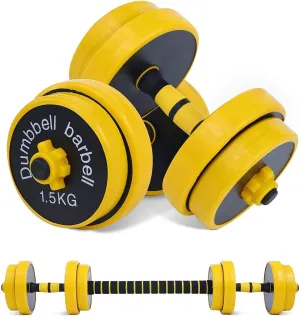 Fuxion 22LB Adjustable Dumbbell Barbell Pair | Free 2-in-1 Set, Non-Slip Neoprene, Purpose, Home, Gym, Office | | Hand Weights, 22 LB or 11 LB, 22 pounds Total / 11 Each