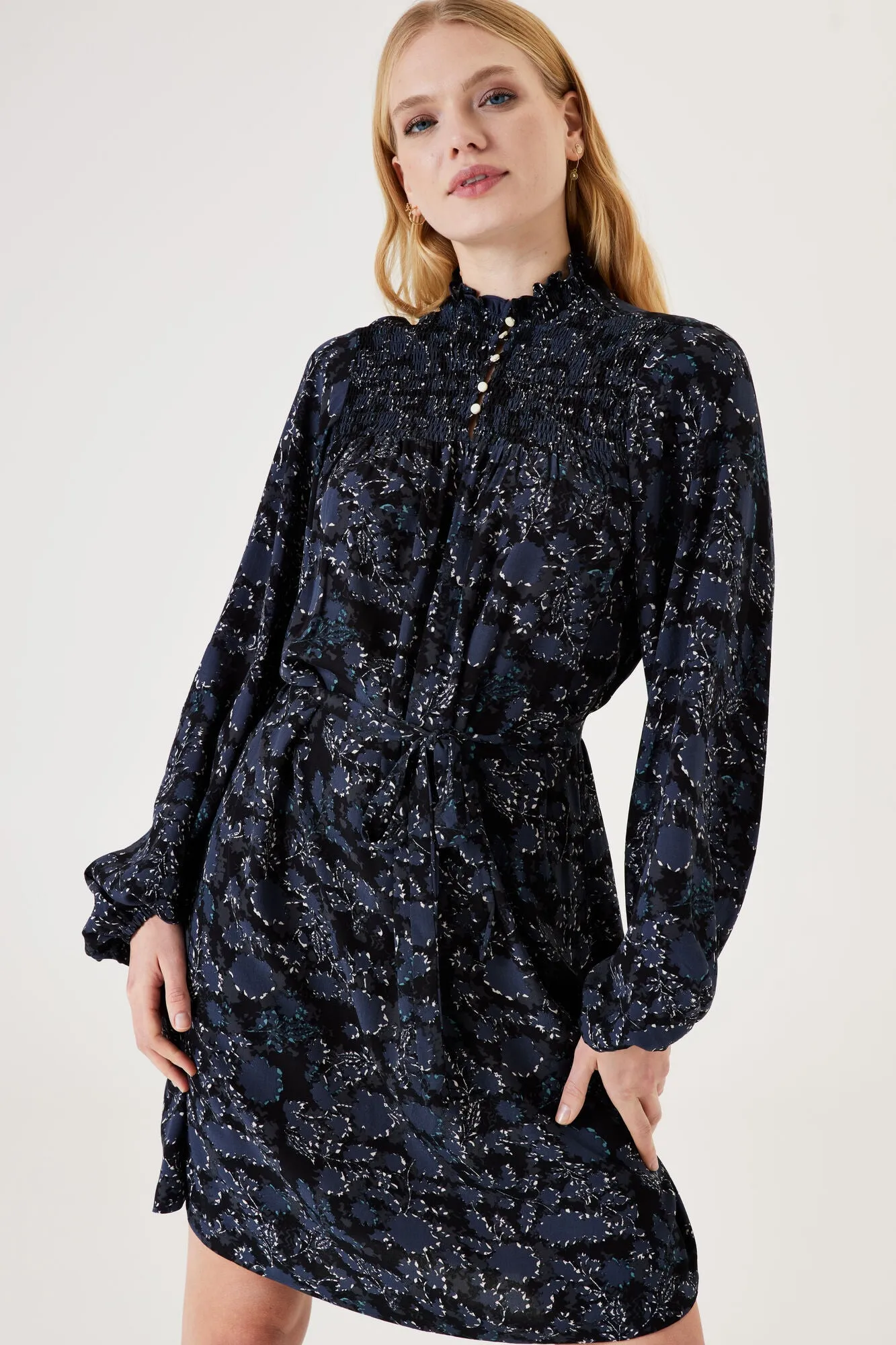 Garcia  Mini Dress - Black Storm Print