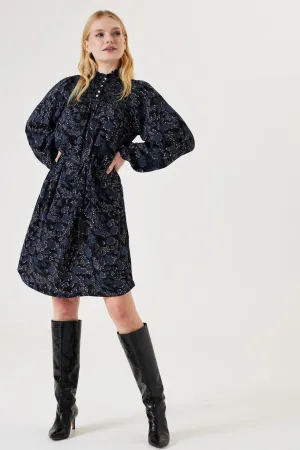 Garcia  Mini Dress - Black Storm Print