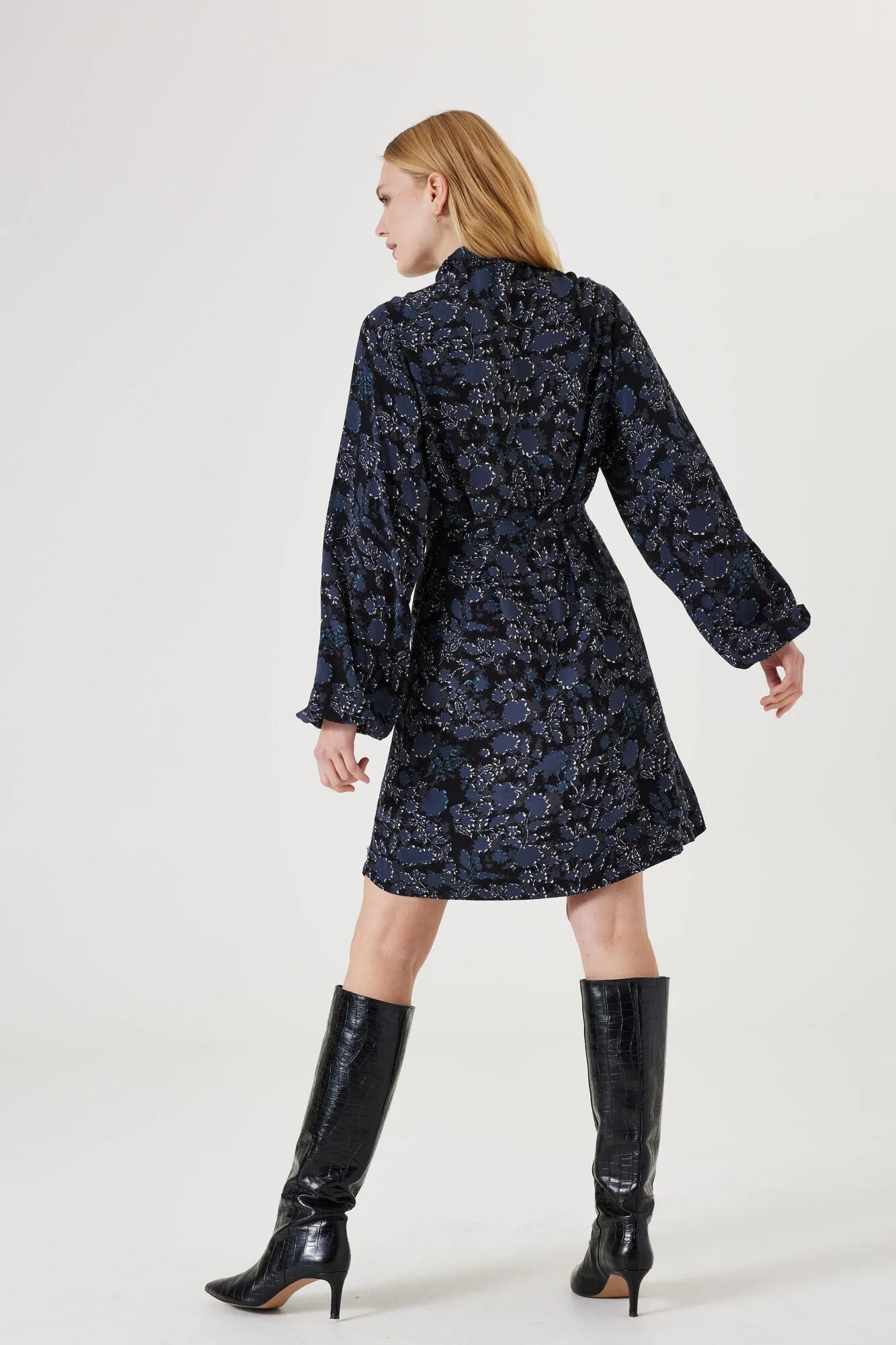 Garcia  Mini Dress - Black Storm Print