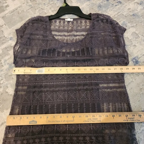 Garnet Hill Embroidered Lace Grey Dress Size 10