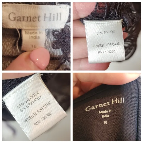 Garnet Hill Embroidered Lace Grey Dress Size 10