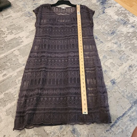 Garnet Hill Embroidered Lace Grey Dress Size 10