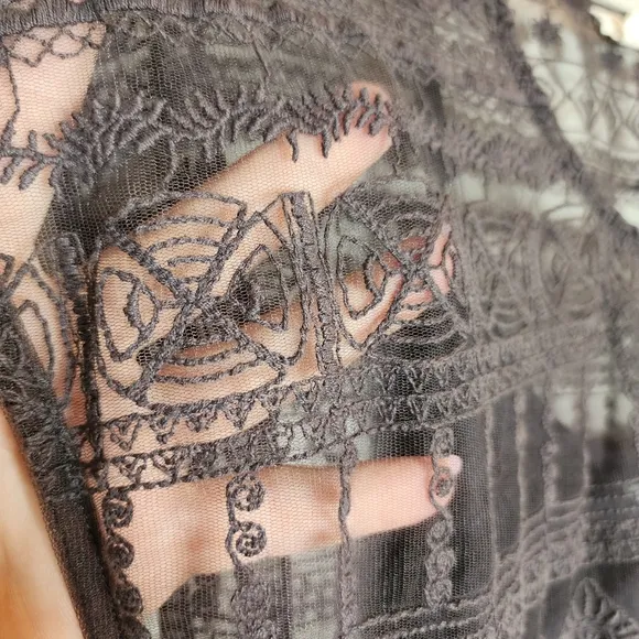 Garnet Hill Embroidered Lace Grey Dress Size 10