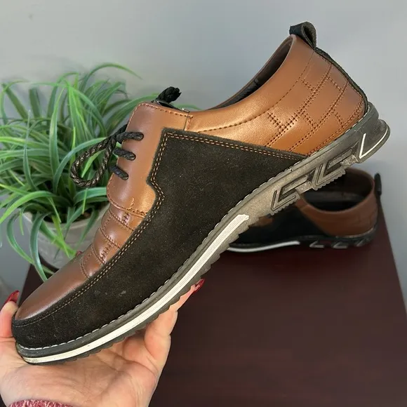 Gatsby Men's Brown Black‎ Oxford Derby Orthopedic Leather Shoes Size 9-10