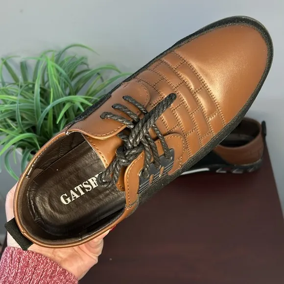 Gatsby Men's Brown Black‎ Oxford Derby Orthopedic Leather Shoes Size 9-10