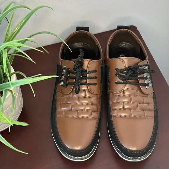 Gatsby Men's Brown Black‎ Oxford Derby Orthopedic Leather Shoes Size 9-10