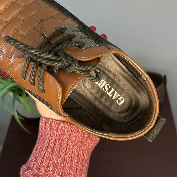 Gatsby Men's Brown Black‎ Oxford Derby Orthopedic Leather Shoes Size 9-10