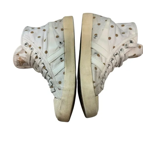Gola Coaster For J Crew Women's Polka Dot High-Top Sneakers - White and Tan