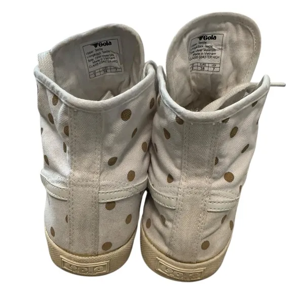 Gola Coaster For J Crew Women's Polka Dot High-Top Sneakers - White and Tan