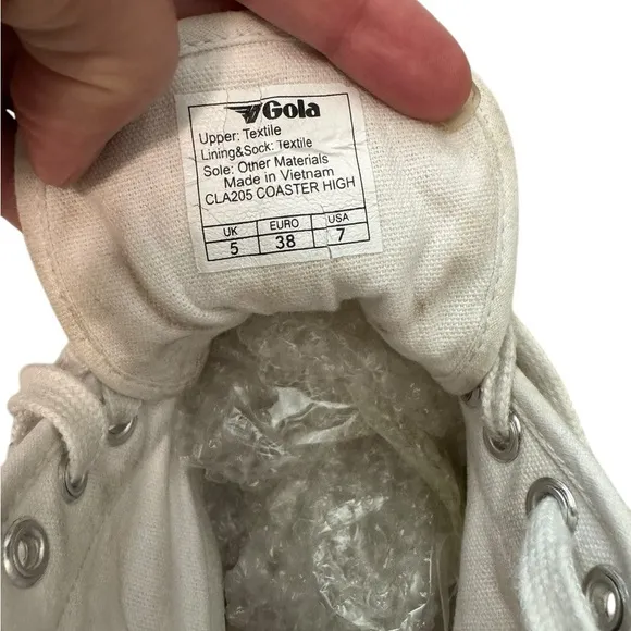 Gola Coaster For J Crew Women's Polka Dot High-Top Sneakers - White and Tan