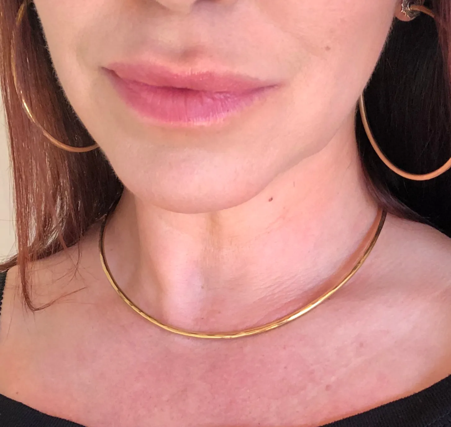 Gold Hammered Torque Necklace