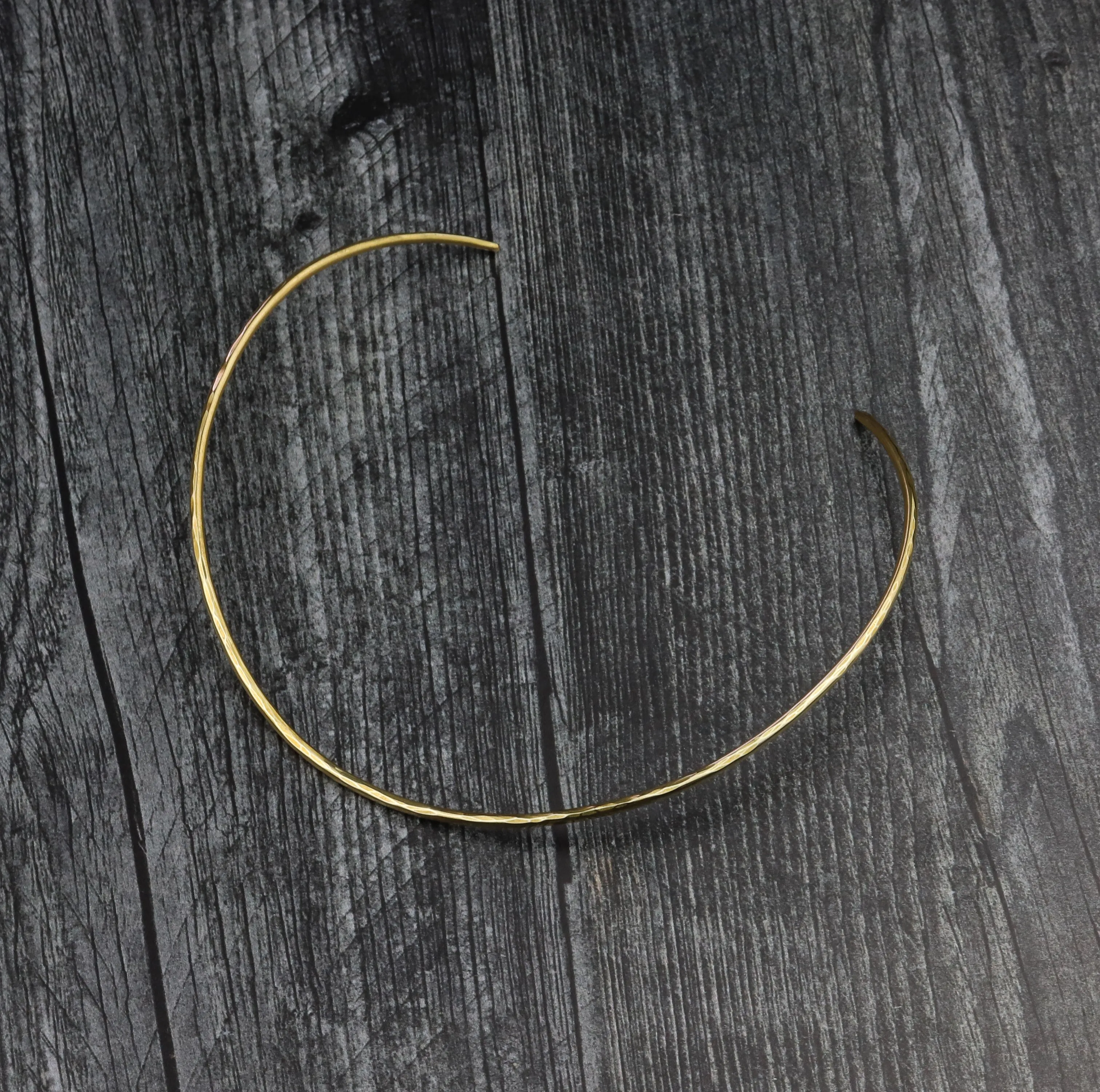 Gold Hammered Torque Necklace