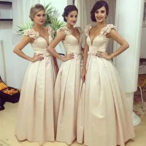 Gorgeous Off Shoulder V-Neck Sexy Affordable Wedding Party Bridesmaids Long Ball Gown, WGY0106