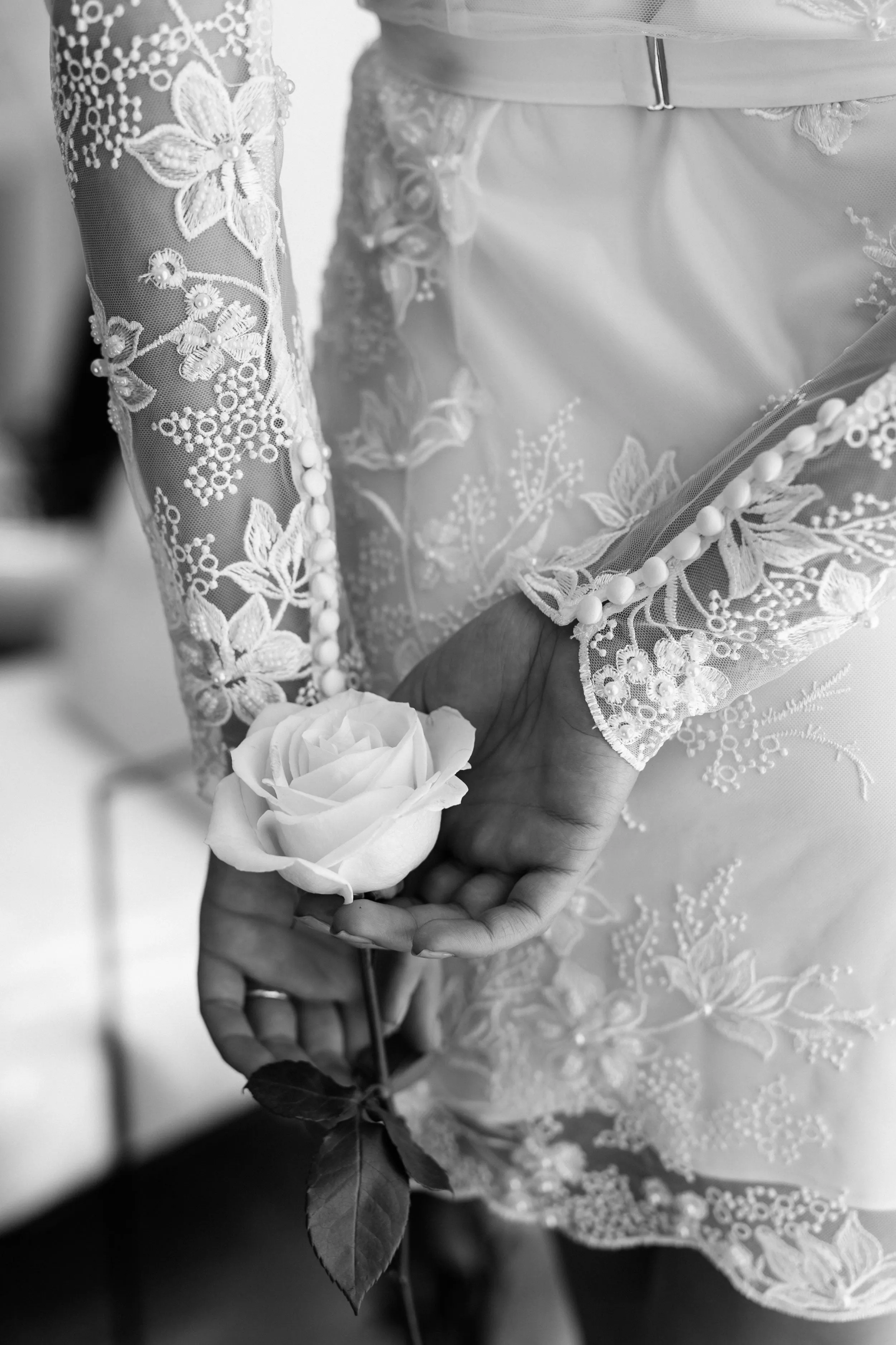Grace Pearl Beaded Bridal Robe - Includes Slip