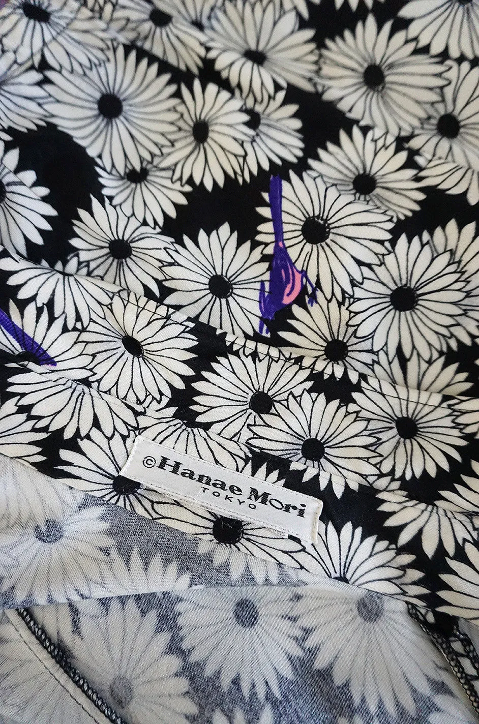 Graphic 1970s Hanae Mori Floral Print Jersey Pant & Top Set