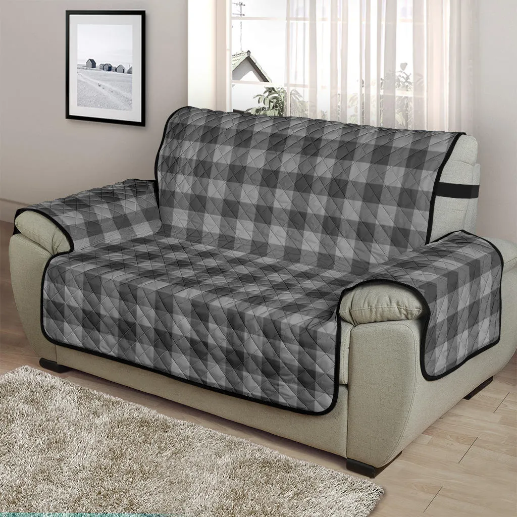 Gray Buffalo Plaid 48" Chair and a Half Sofa Couch Protector