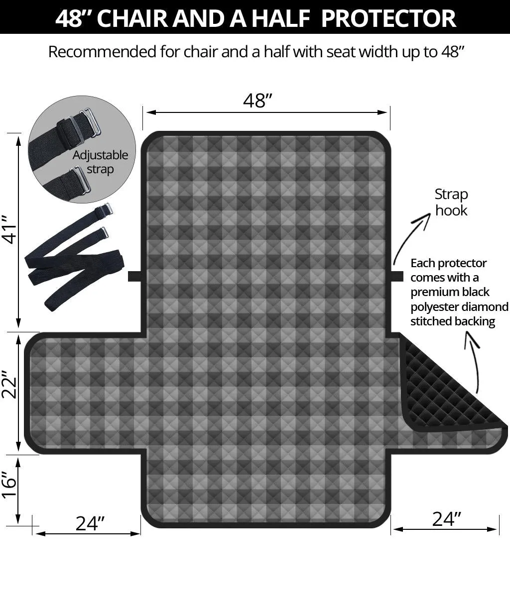 Gray Buffalo Plaid 48" Chair and a Half Sofa Couch Protector