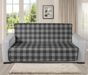 Gray Buffalo Plaid Futon Cover Couch Sofa Protector 70" Seat Width Slip Cover