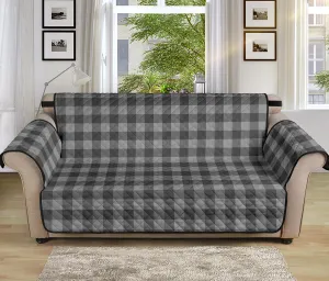 Gray Buffalo Plaid Sofa Protector Couch Cover 70" Seat Width