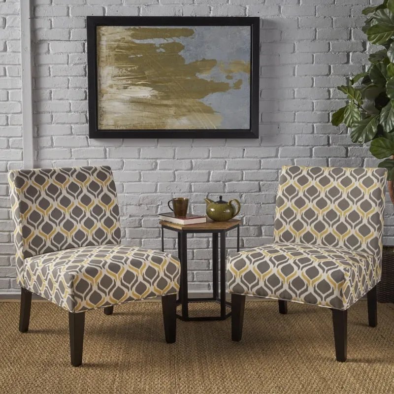 Gray Slipper Chair & Sofa Set