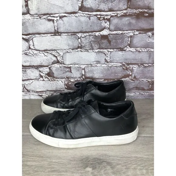 Greats Brooklyn Black Leather Causal Lace Sneakers Shoes Men Sz 9.5M US/42.5EU