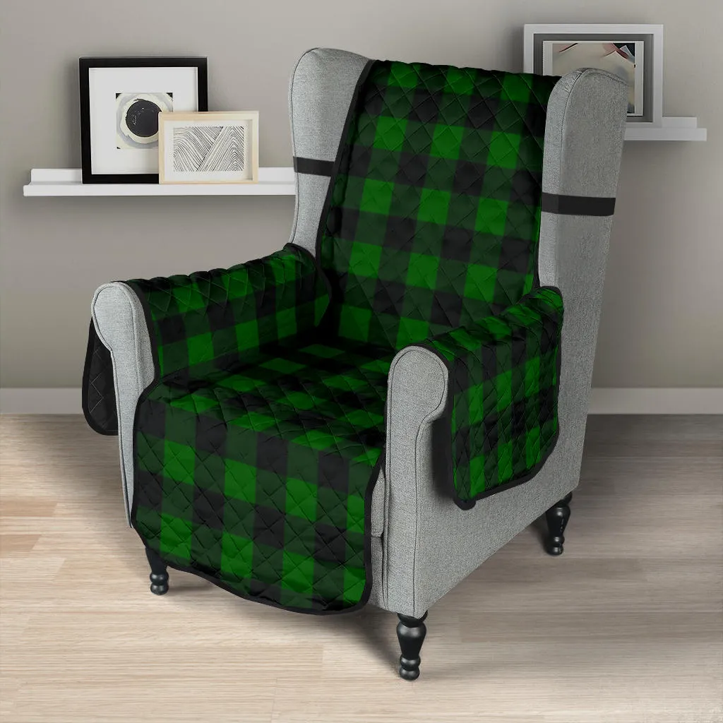 Green Buffalo Plaid 23" Chair Sofa Protector Couch Cover Farmhouse Decor