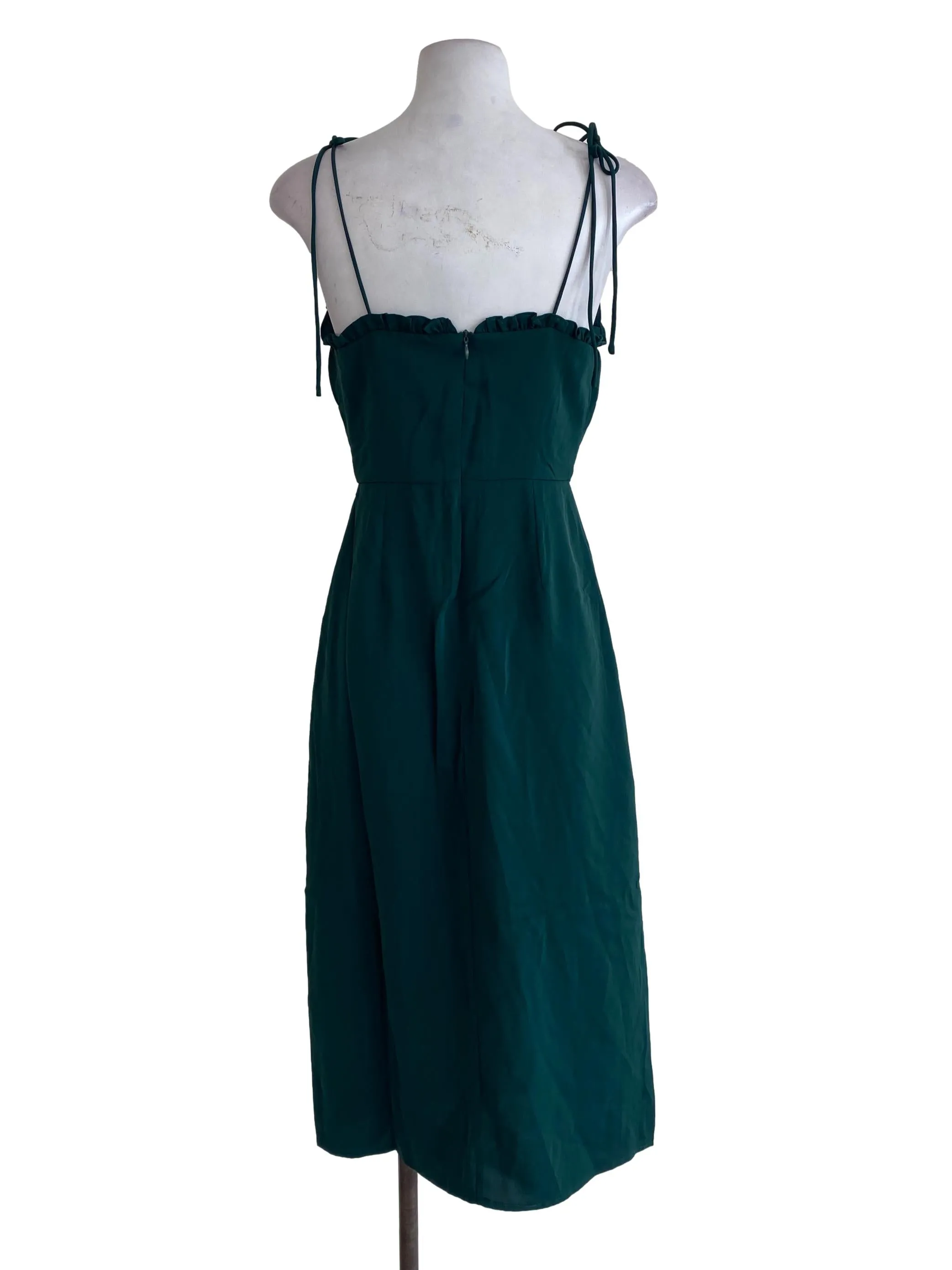 Green Plain Slip Dress