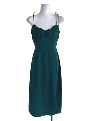 Green Plain Slip Dress