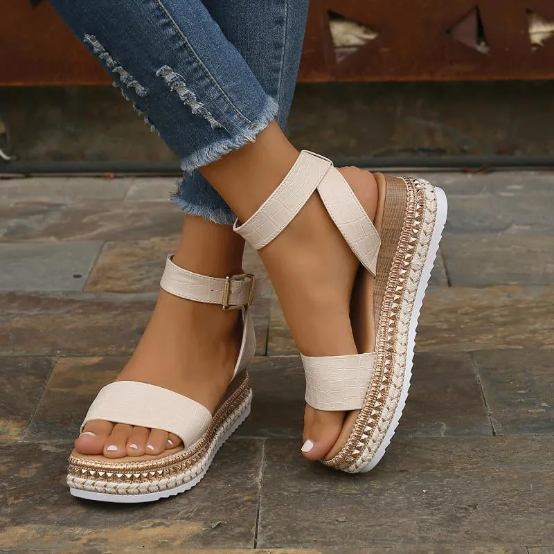 GS Platform Sandaal | Elegante platform sandalen met enkelbandje voor dames