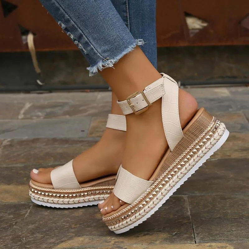 GS Platform Sandaal | Elegante platform sandalen met enkelbandje voor dames