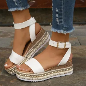 GS Platform Sandaal | Elegante platform sandalen met enkelbandje voor dames