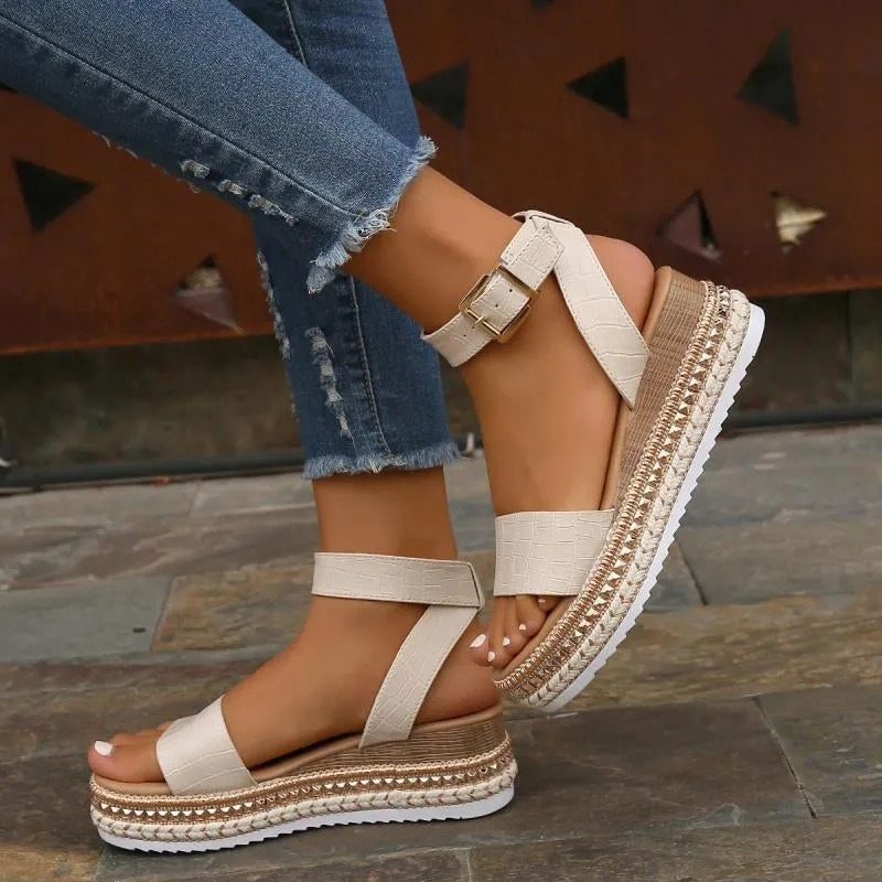 GS Platform Sandaal | Elegante platform sandalen met enkelbandje voor dames