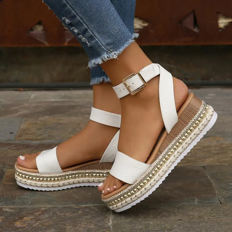 GS Platform Sandaal | Elegante platform sandalen met enkelbandje voor dames