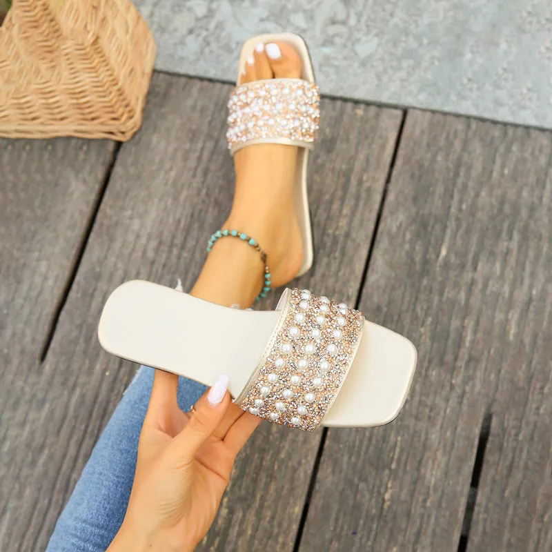GS Slipper | Luxe slippers met parel details voor dames