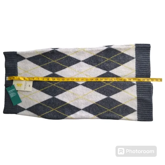H&amp;M X Pringle Of Scotland Grey Argyle Sweater Knit Pencil Skirt. Size XS