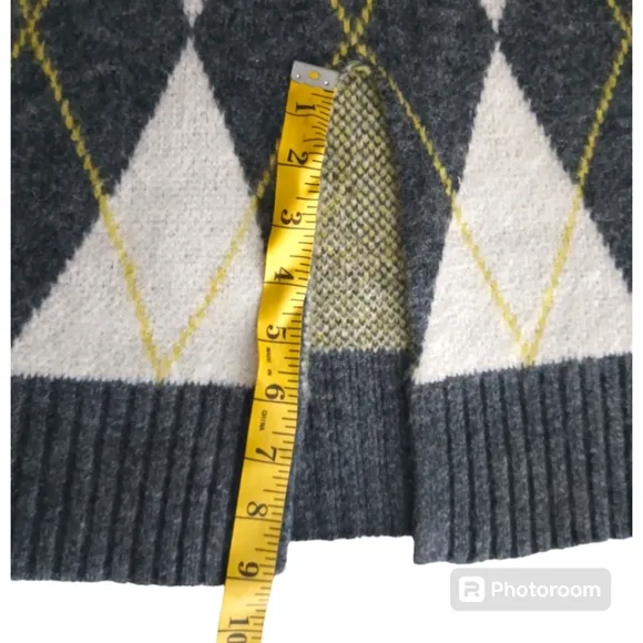 H&amp;M X Pringle Of Scotland Grey Argyle Sweater Knit Pencil Skirt. Size XS