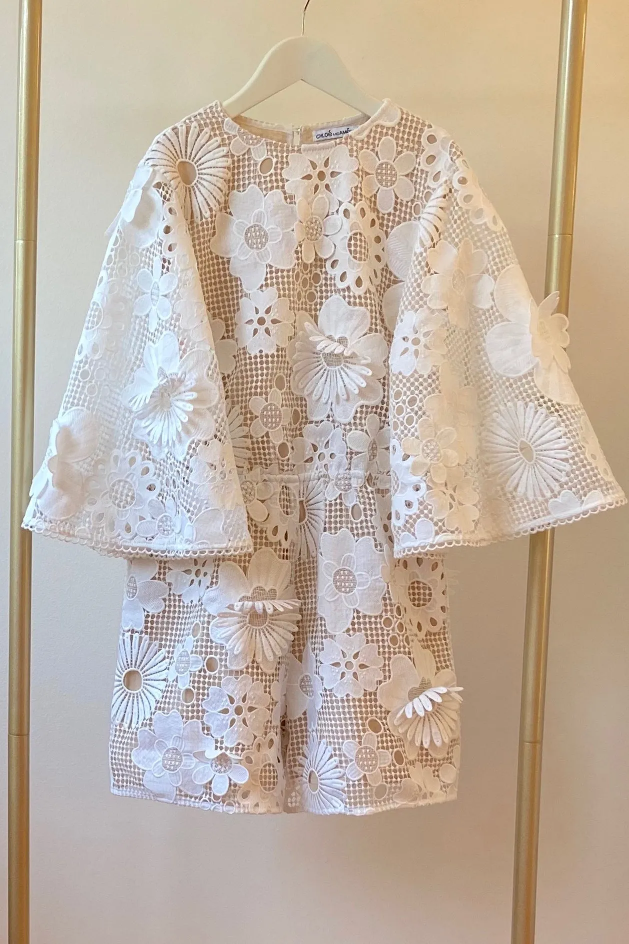Hear Me Shout Playsuit - Snow White 70's Lace - Women's