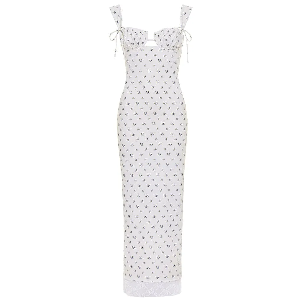 Heidi Floral Petal Long Slip Dress
