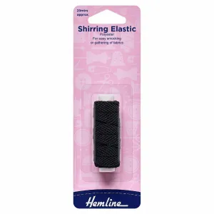 Hemline Shirring Elastic - Black