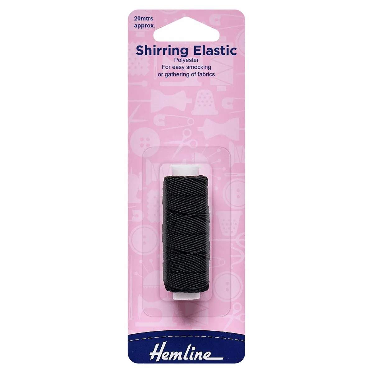 Hemline Shirring Elastic - Black