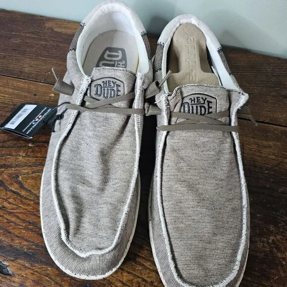 Hey Dude Wally Stitch Teak Brown Mens Size 14