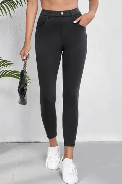 High Waist Jeans with Pockets
