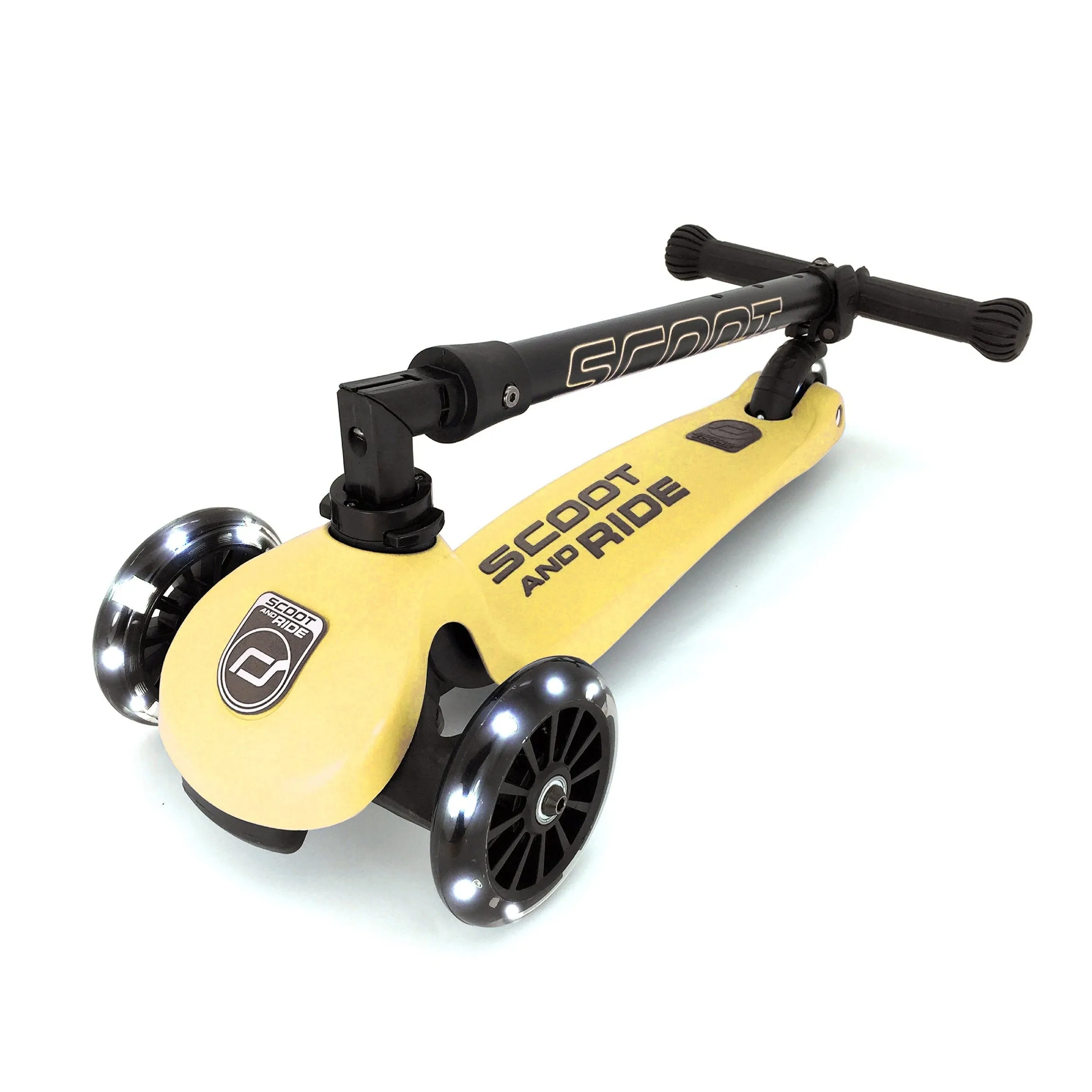 Highway Kick 3 Fold Away Scooter with LED Wheels (Lemon)