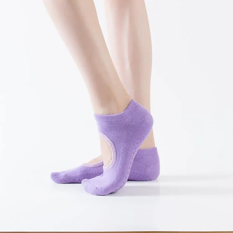 HJ Non-Slip Backless Terry Thickening Dispensing Yoga Socks