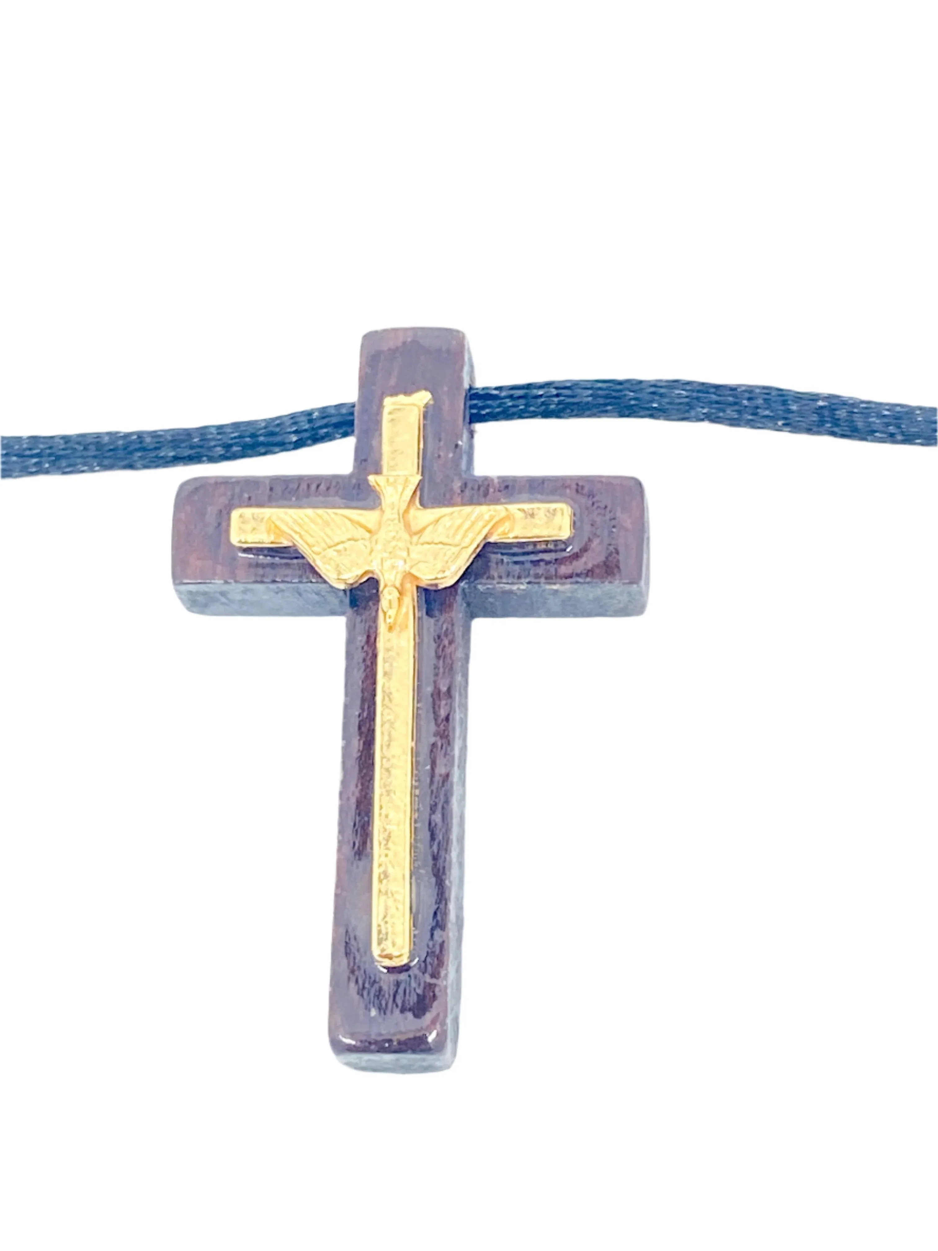 Holy Spirit Cross Necklace 15 1/2" with adjustable cord(Slip knot)