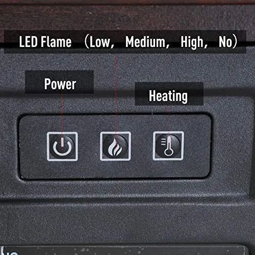 HOMCOM 31" 1400W Freestanding Portable 3D LED Electric Fireplace Mantel Heater Stove with Remote Control