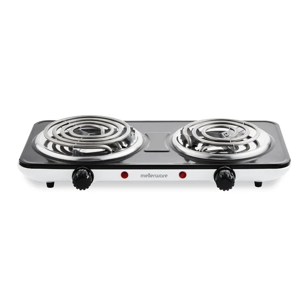 Hotplate Double Powder Coat Black & White Spiral Plate 2500W "PowerPlus"