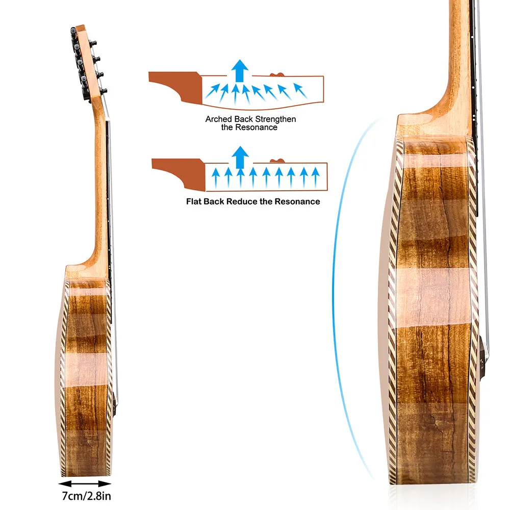HRICANE concert size Spalted Maple ukulele