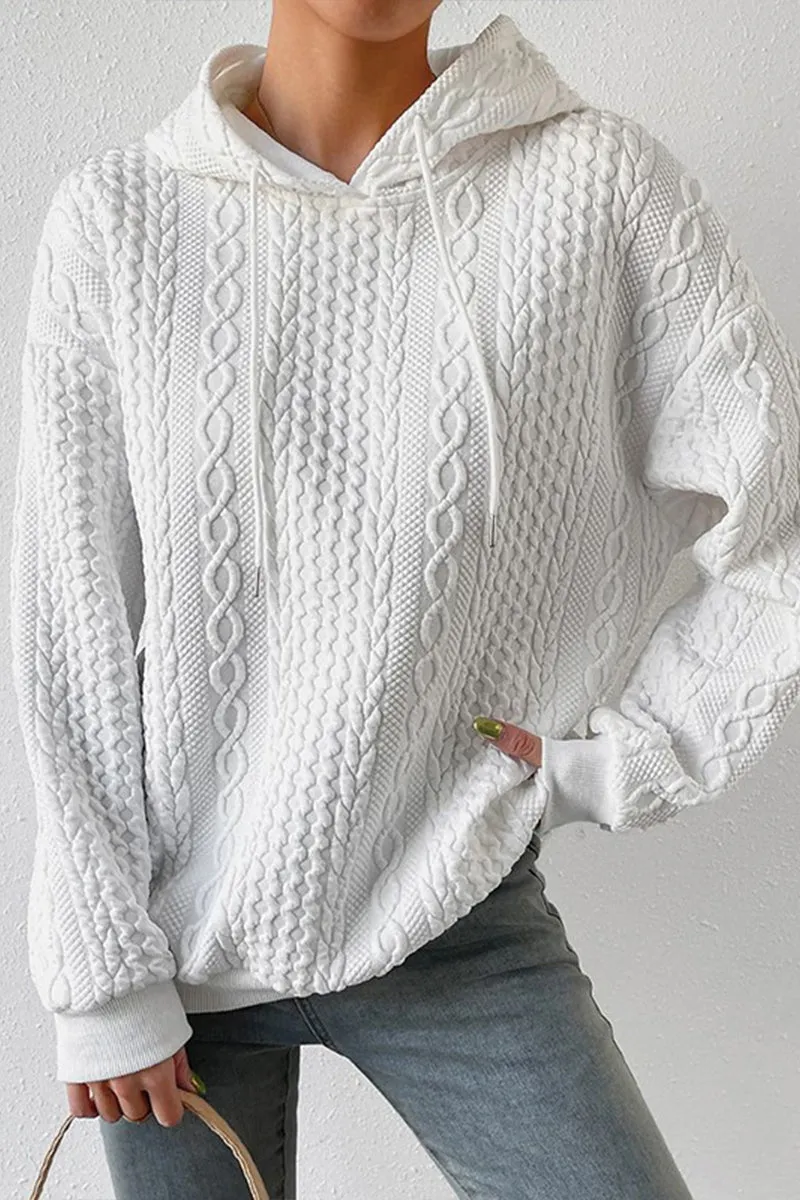HTS1096 Cozy Cable Knit Hoodie